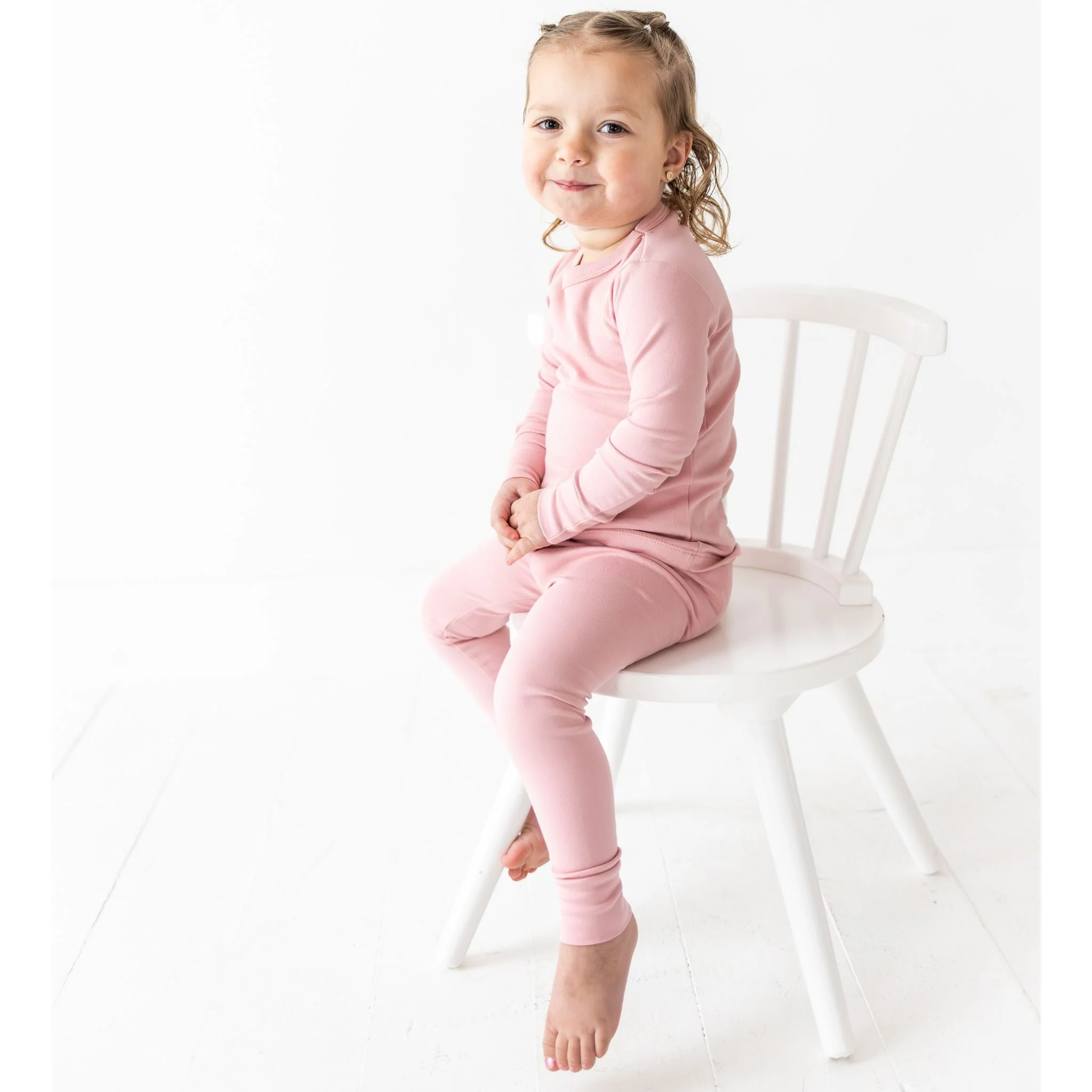 Basics Long Pajamas - Dusty Rose - Image 4