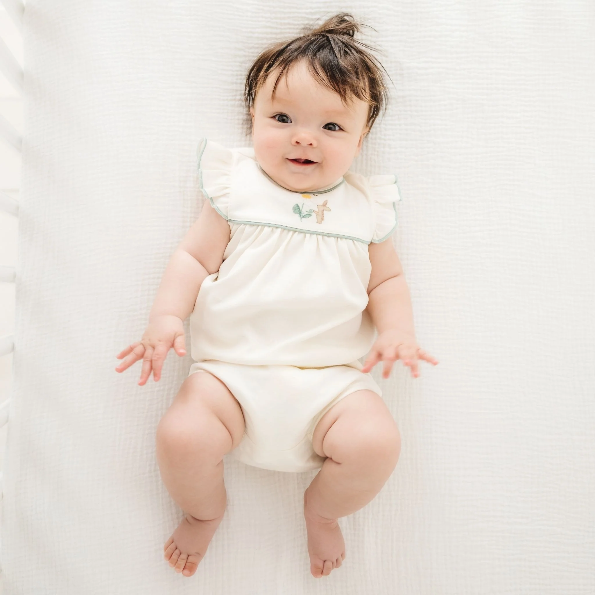 Bunny's Daisy Garden Embroidered Diaper Cover Set by Luna and Arlo - Image 4