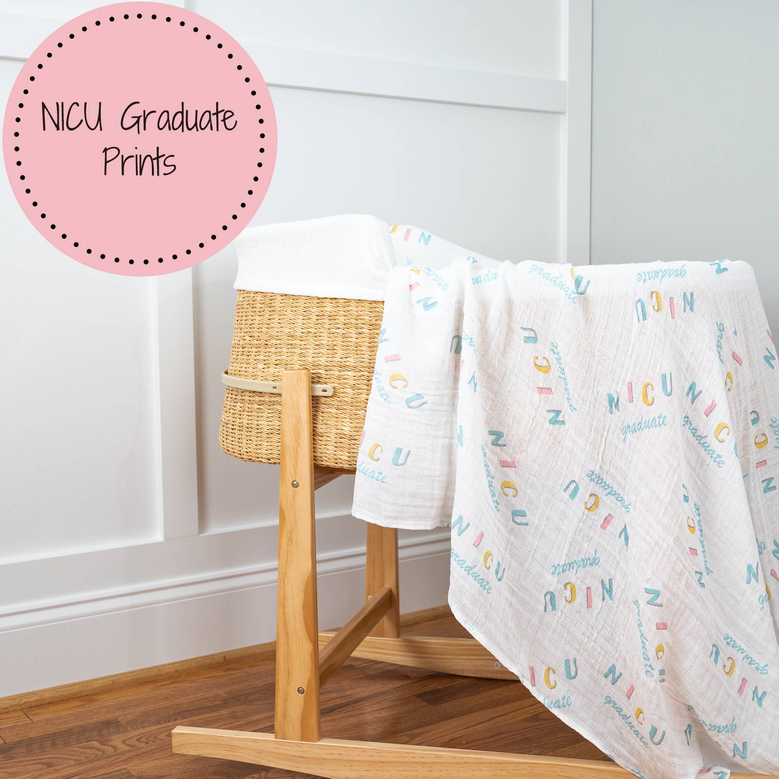 NICU Graduate Baby Muslin Swaddle Blanket - Image 3