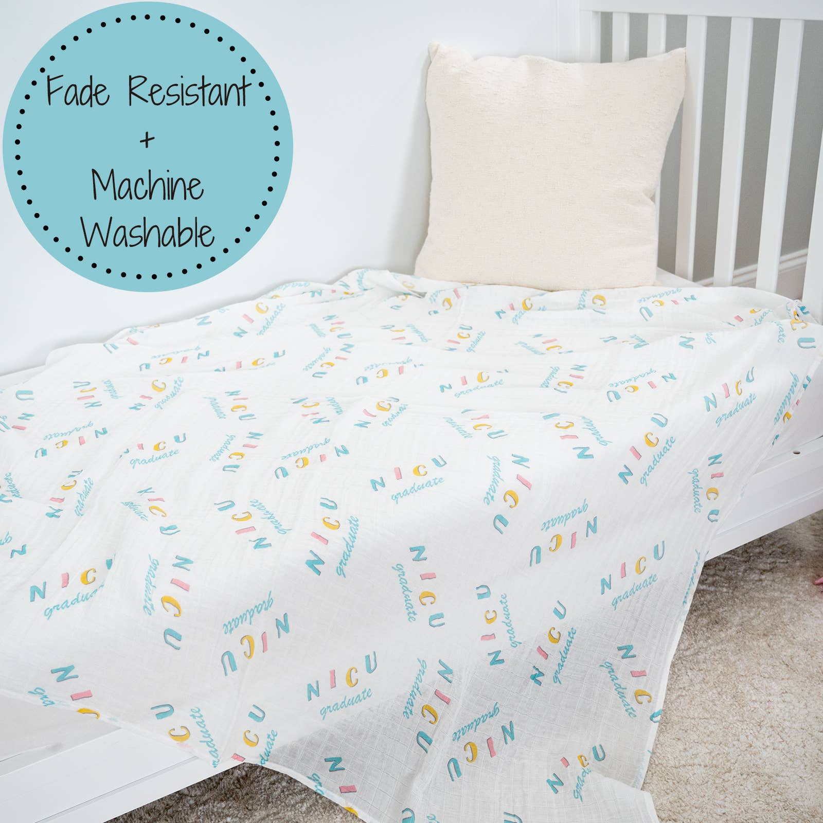 NICU Graduate Baby Muslin Swaddle Blanket - Image 5