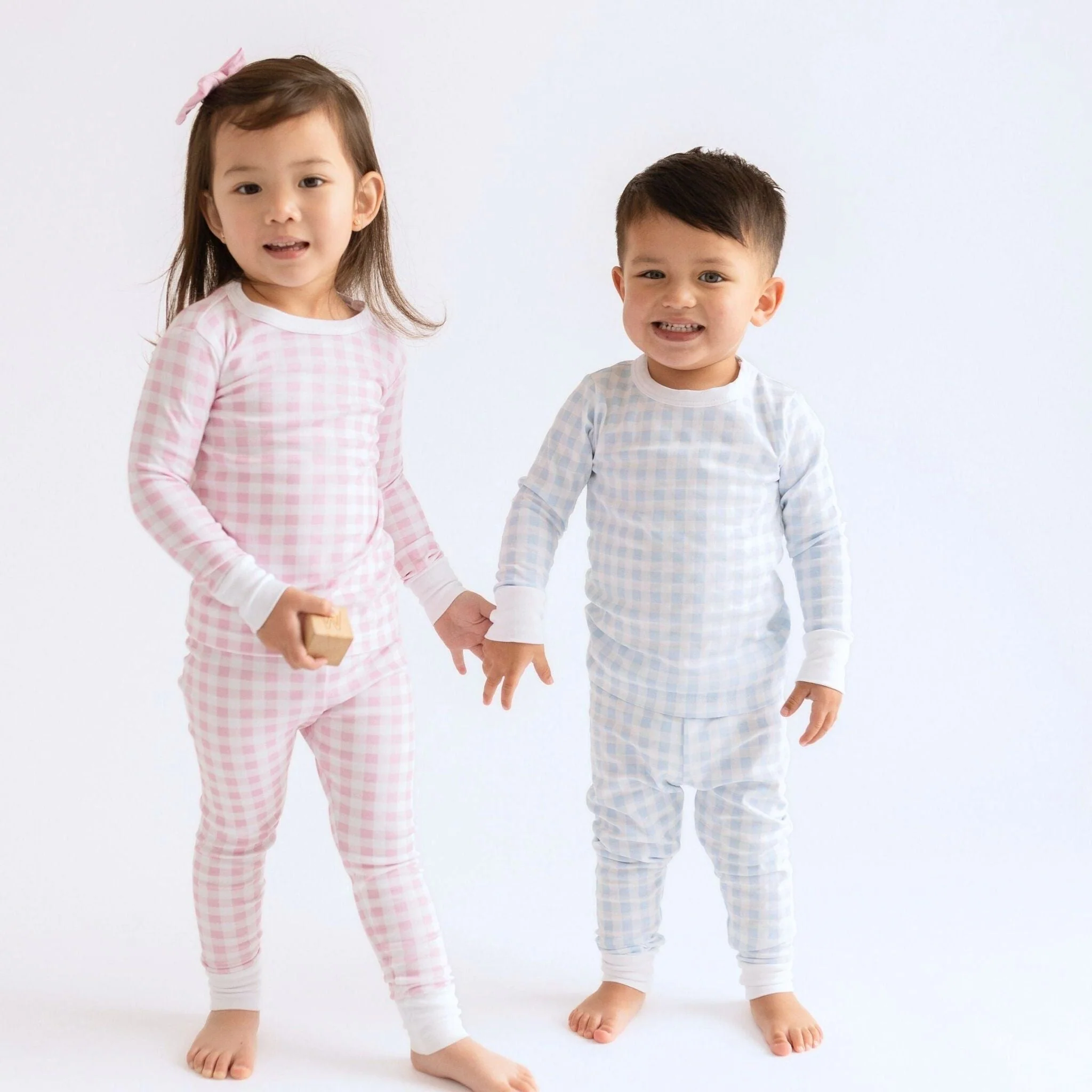 Baby Checks Long Pajamas - Pink - Image 3
